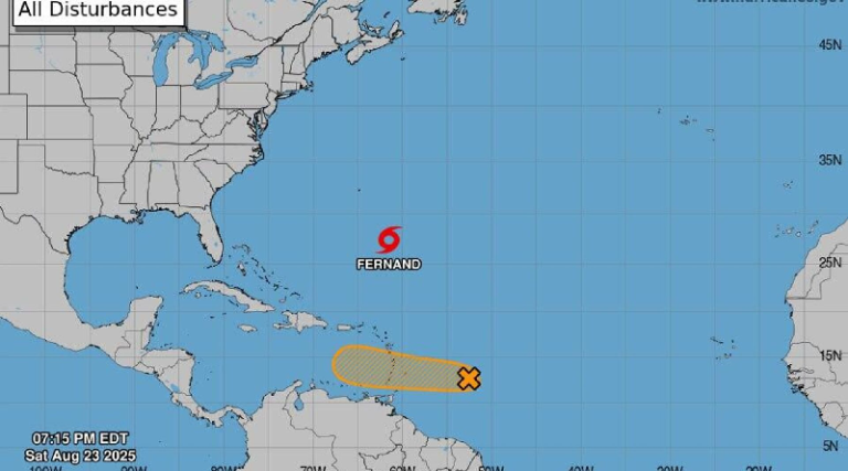 Tormenta tropical Fernand se forma en el Océano Atlántico